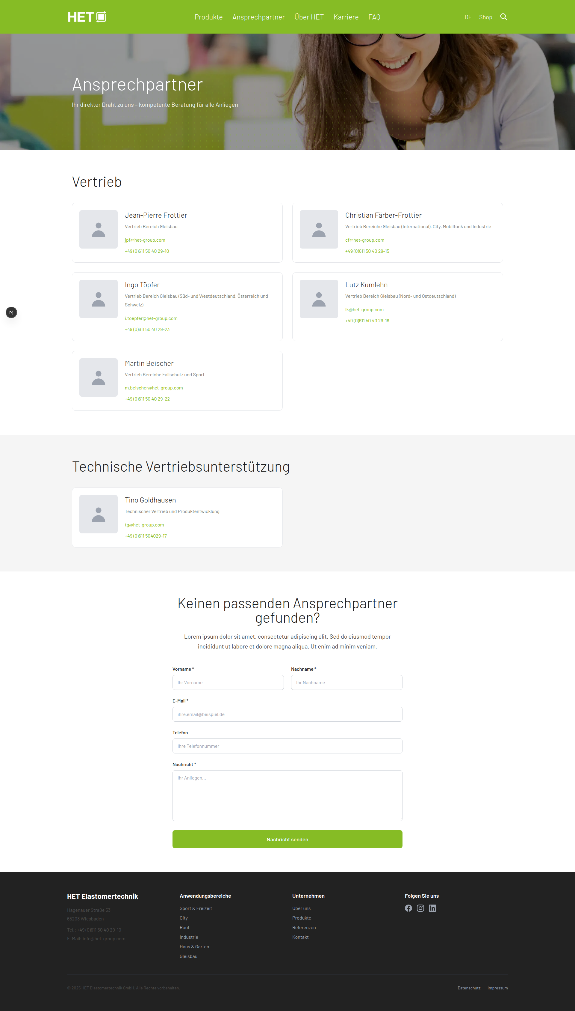 HET Group V1 Ansprechpartner